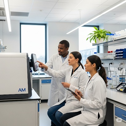 Equipo de Alvid Medic en laboratorio